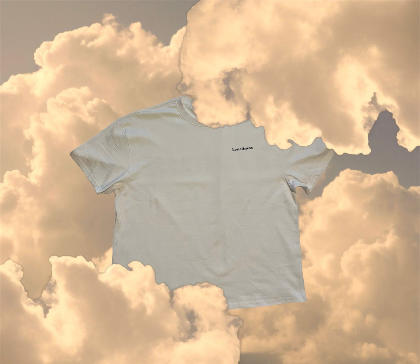 Oversized Heavy White T-Shirt - Loneliness