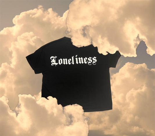 Oversized Heavy Black T-Shirt - Loneliness