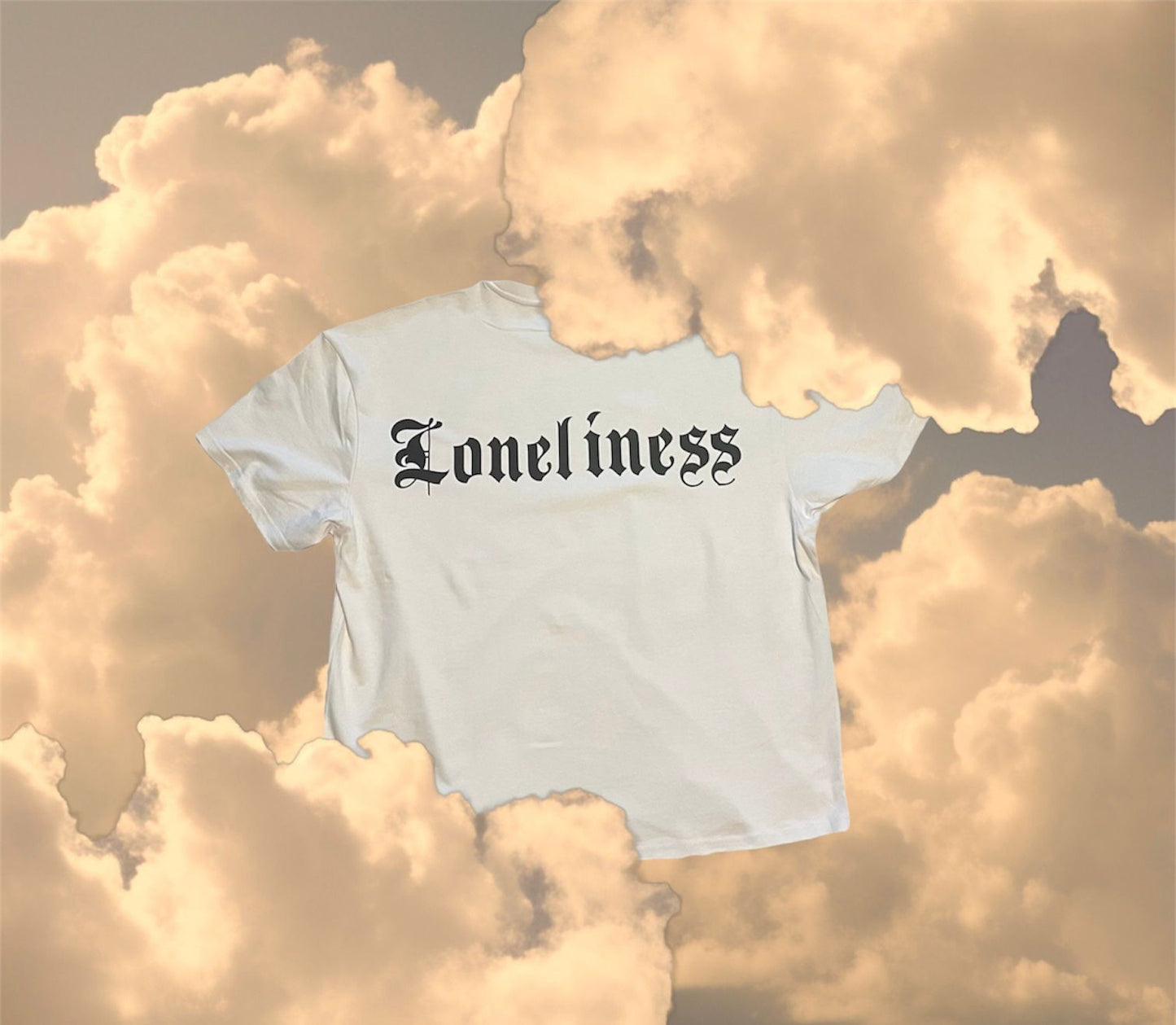 Oversized Heavy White T-Shirt - Loneliness